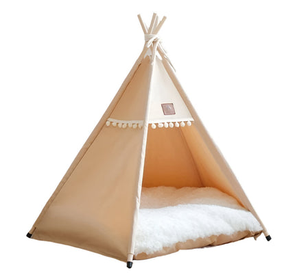 Linen Pet Teepee Bed-0