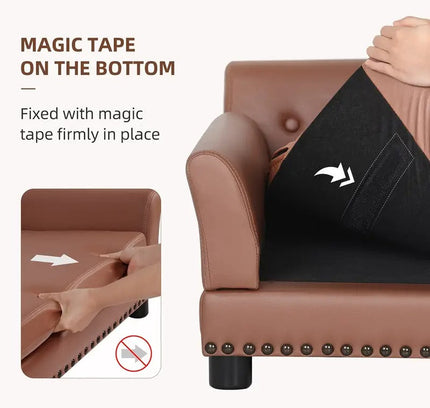 Leather Large Dog Sofa Lounge with Cushion-3