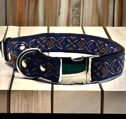 Majestic Cotton Dog Collar with Custom Engraving-0