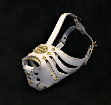 'Maximus'' Basket Muzzle White & Gold