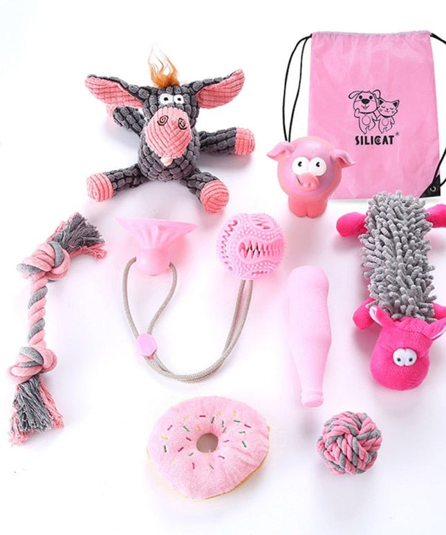 Pet Toys Collection Dog Voice Toys Bite Resistant Molar Dog Toy Ball Cat Toy Supplies for Cat Puppy Baby Dogs Value Bundle-3