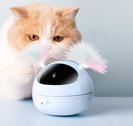 Electric Interactive Cat Toy Ball Feather Infrared Light Tease Tease Cat Stick Toys-0