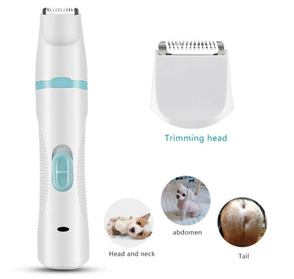 3 IN 1 Pet Grooming Machine USB Charge Dog Cat Hair Trimmer Paw Nail Grinder Pets Clippers Foot Nail Cutter Hair Cutting Machine-0
