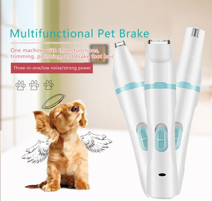 3 IN 1 Pet Grooming Machine USB Charge Dog Cat Hair Trimmer Paw Nail Grinder Pets Clippers Foot Nail Cutter Hair Cutting Machine-3