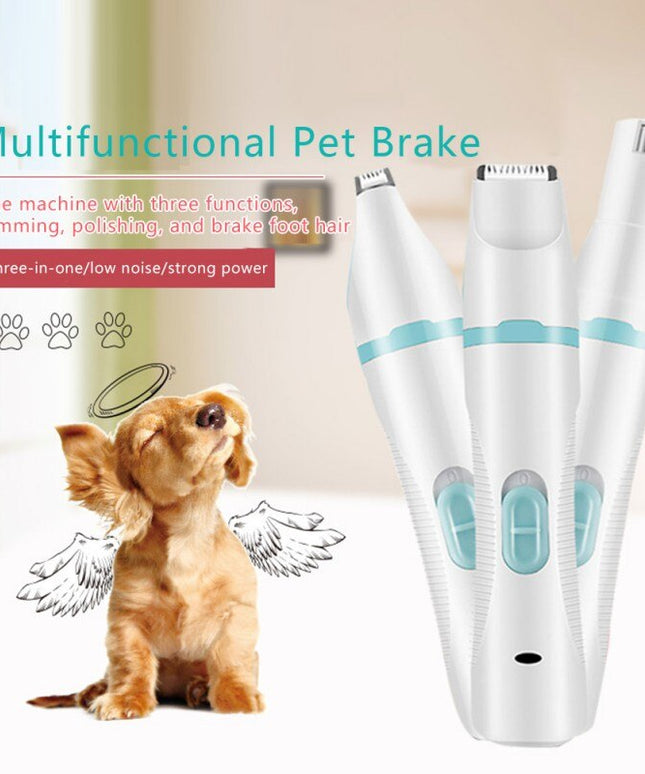 3 IN 1 Pet Grooming Machine USB Charge Dog Cat Hair Trimmer Paw Nail Grinder Pets Clippers Foot Nail Cutter Hair Cutting Machine-3