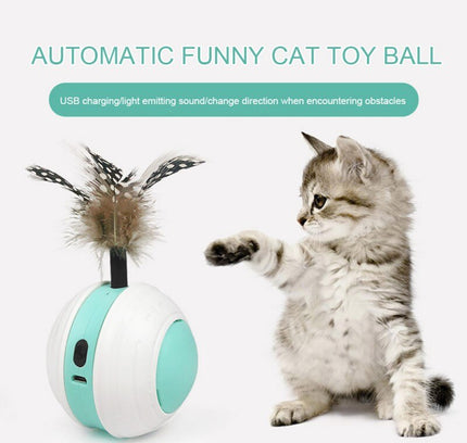 Smart Interactive Cat Toy USB Rechargeable Led Light Self Rotating Ball Pets Playing Toys Motion Activated Pet Ball-0