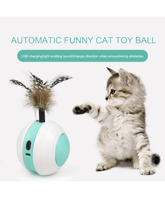 Smart Interactive Cat Toy USB Rechargeable Led Light Self Rotating Ball Pets Playing Toys Motion Activated Pet Ball-0