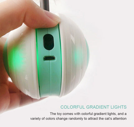 Smart Interactive Cat Toy USB Rechargeable Led Light Self Rotating Ball Pets Playing Toys Motion Activated Pet Ball-1