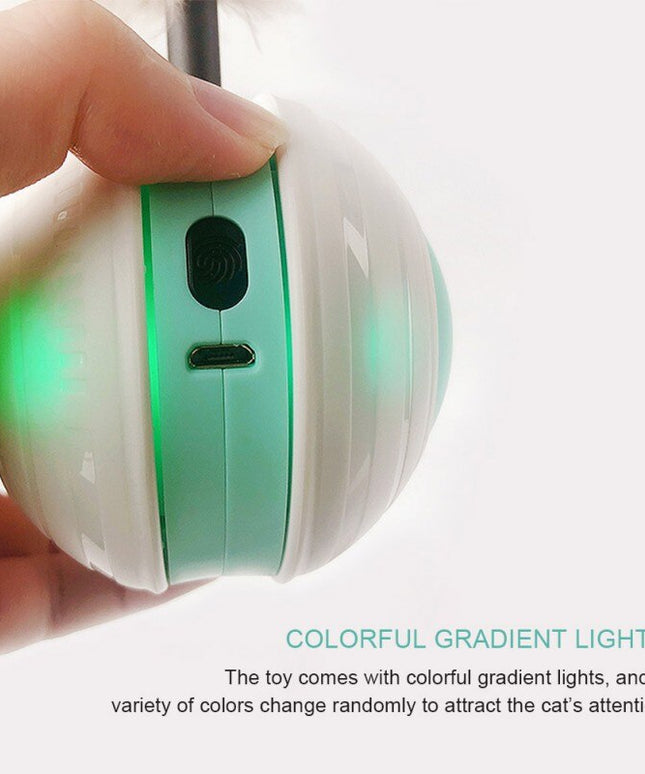 Smart Interactive Cat Toy USB Rechargeable Led Light Self Rotating Ball Pets Playing Toys Motion Activated Pet Ball-1