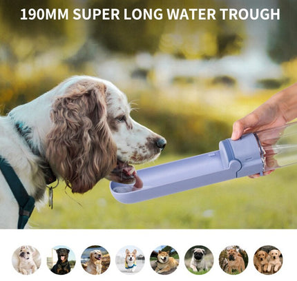 420ML Dog Water Bottle Portable Plastic Pet Feeder Food Container Outdoor Walking Travel Pet Drinking Water Feeder