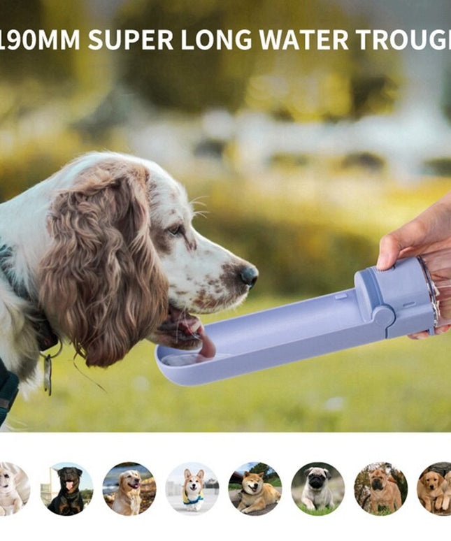 420ML Dog Water Bottle Portable Plastic Pet Feeder Food Container Outdoor Walking Travel Pet Drinking Water Feeder