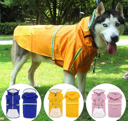 Pet Dog Raincoats Reflective Small Large Dogs Rain Coat Waterproof Jacket Fashion Outdoor Breathable Puppy Clothes 2XL-5XL-1
