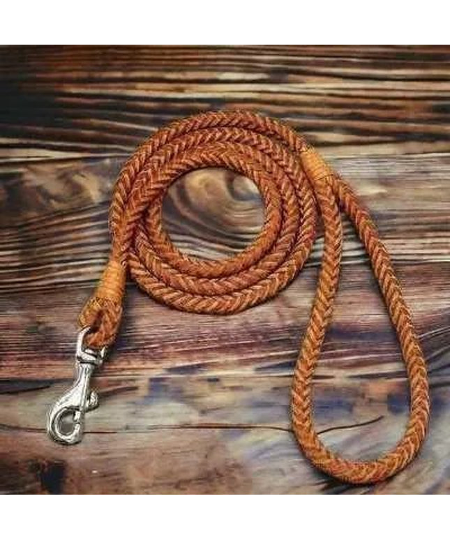 Stylish 4ft Rolled Leather Dog Leash 🐾-0