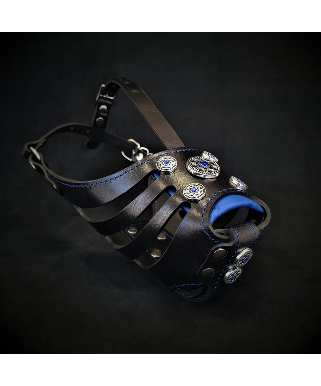 The ''Bijou'' Basket Muzzle Black & Blue-0