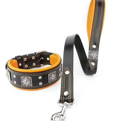 The "Eros" collar 2.5 inch wide black & orange-2