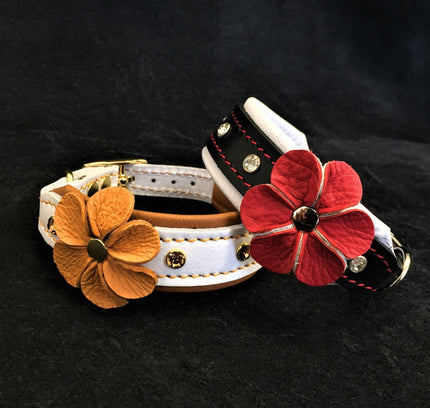 The "Flower" handmade puppy collar-1