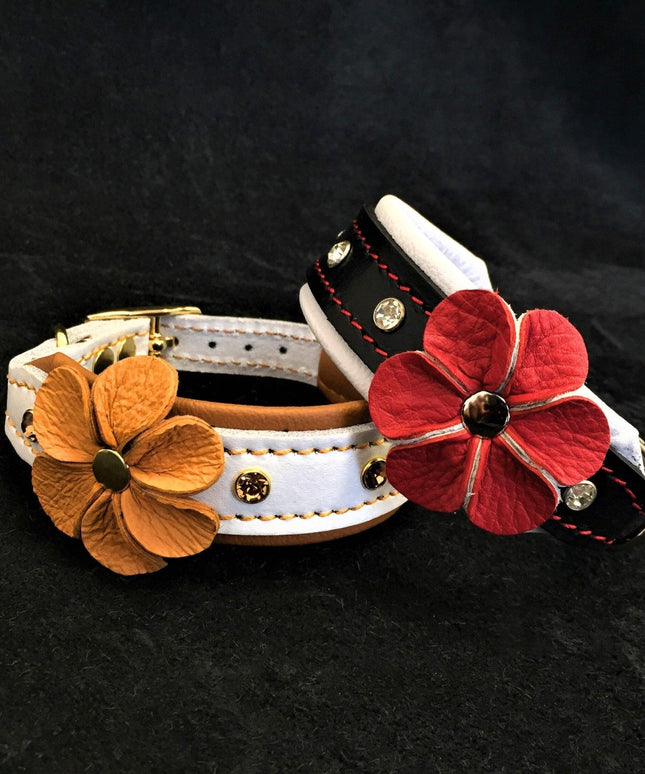The "Flower" handmade puppy collar-1