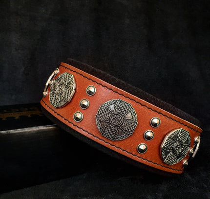 The "Maximus" collar 2.5 inch wide black & silver-1