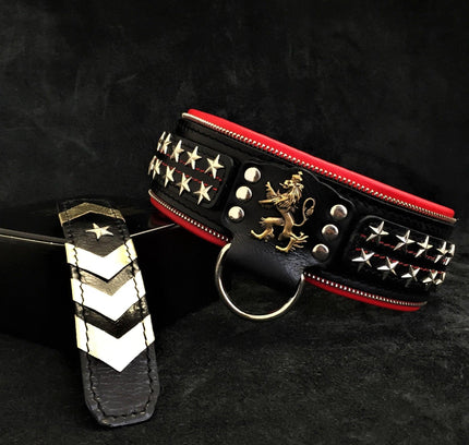 The unique "General" leather dog collar for big dogs-0