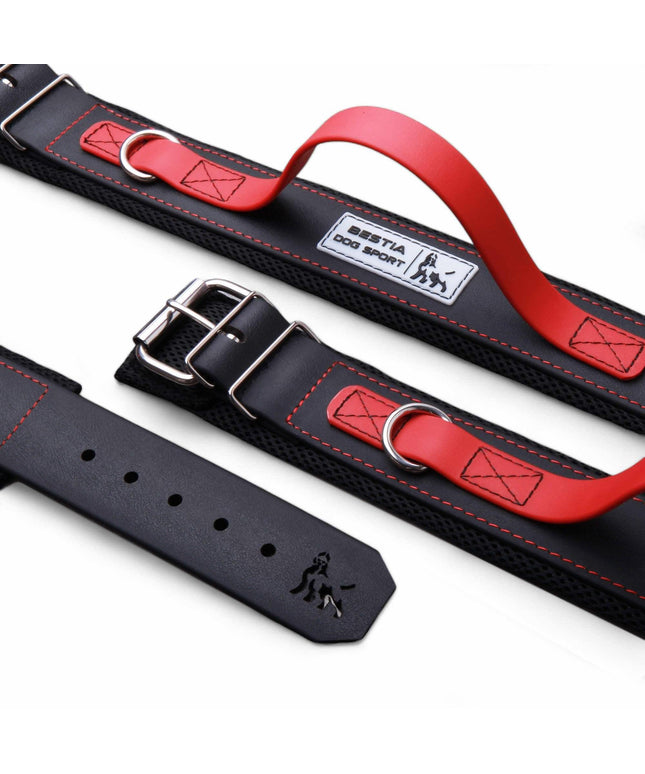 BESTIA DOG SPORT RED HANDLE COLLAR-0