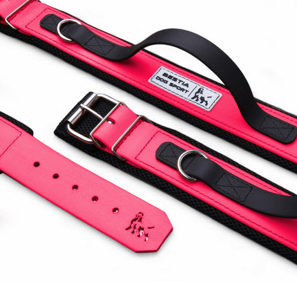 BESTIA DOG SPORT HANDLE COLLAR NEON PINK