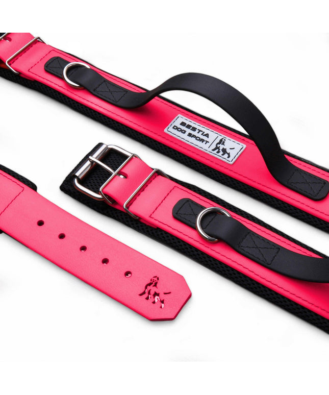 BESTIA DOG SPORT HANDLE COLLAR NEON PINK-0