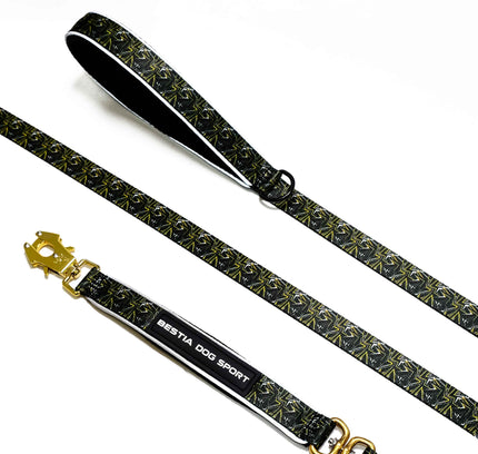 BESTIA DOG SPORT GripPro Leash Gold Print-0