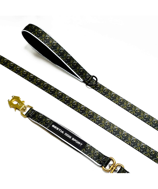 BESTIA DOG SPORT GripPro Leash Gold Print-0
