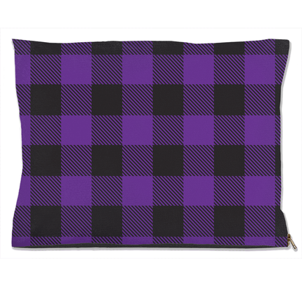 Buffalo Plaid Purple Dog Bed-2