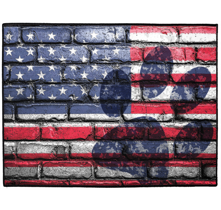 American Flag Dog Mat-0