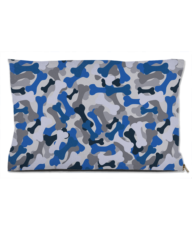 Bone Camo Blue Dog Bed-0