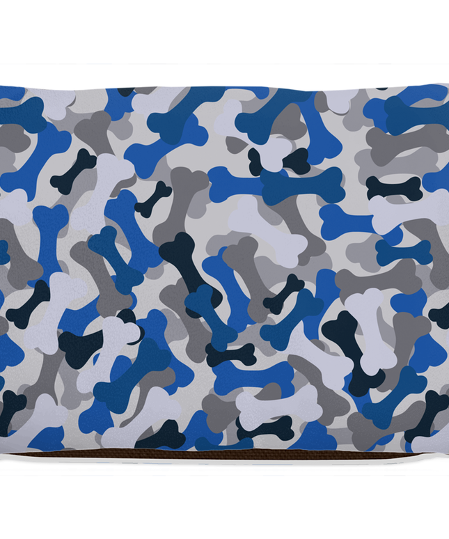 Bone Camo Blue Dog Bed-3