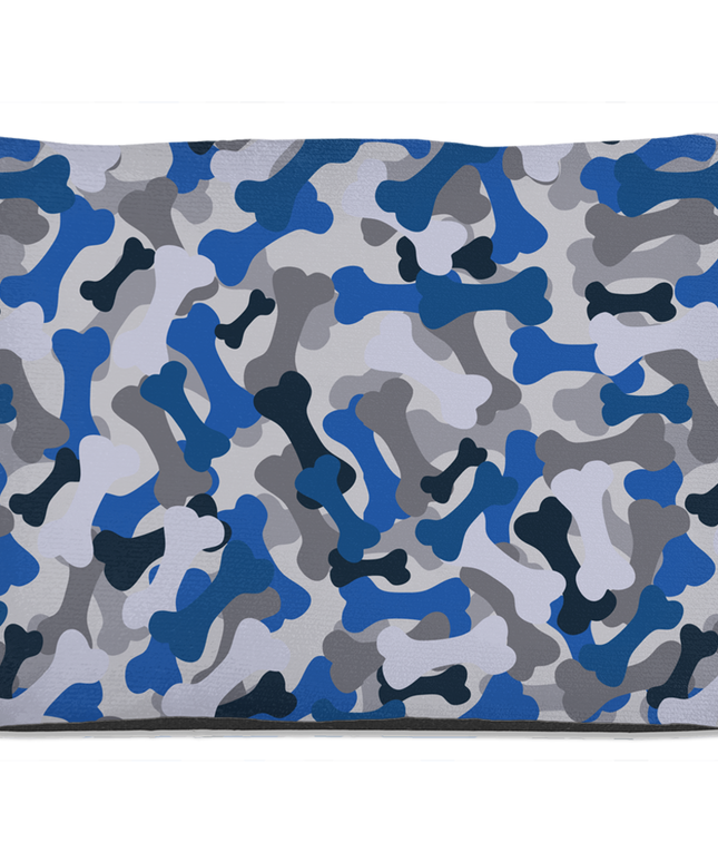 Bone Camo Blue Dog Bed-2