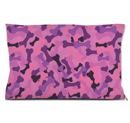 Bone Camo Pink Dog Bed-0