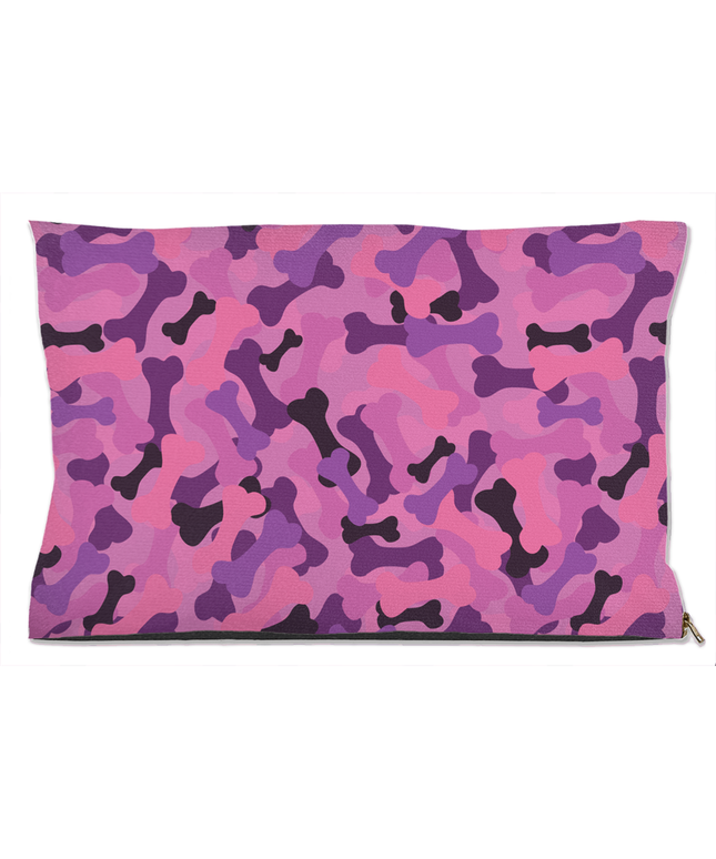 Bone Camo Pink Dog Bed-0