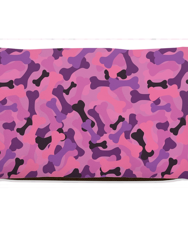Bone Camo Pink Dog Bed-1