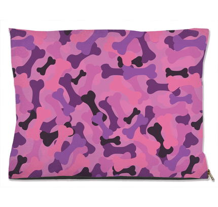 Bone Camo Pink Dog Bed-2
