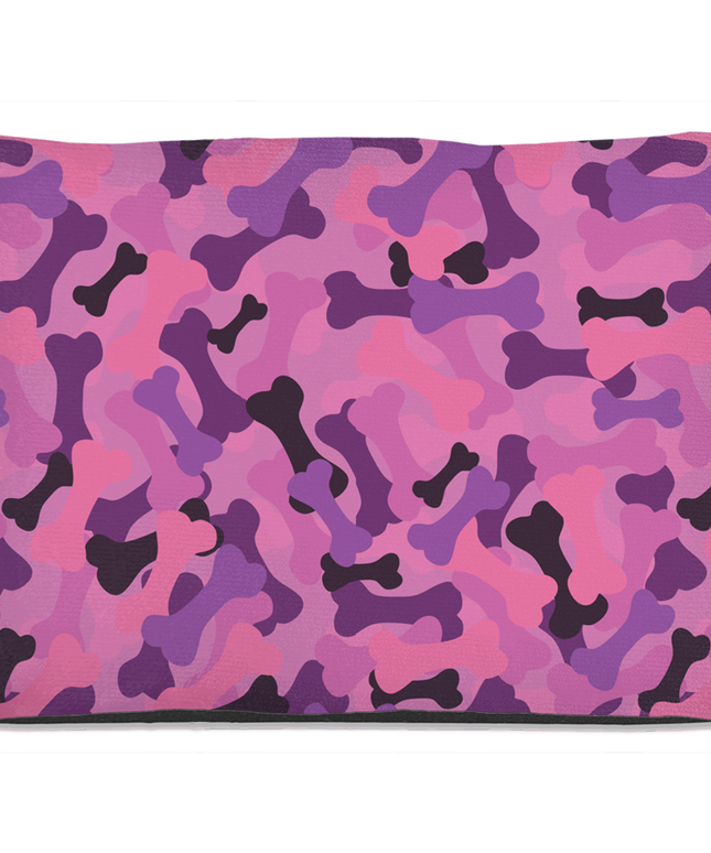Bone Camo Pink Dog Bed-2