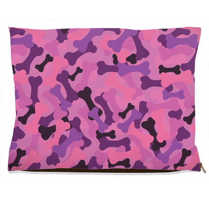 Bone Camo Pink Dog Bed-3