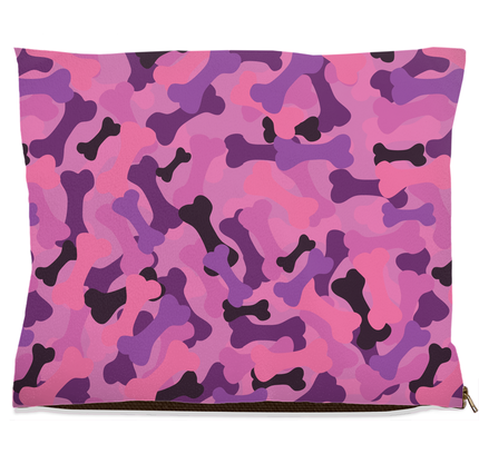 Bone Camo Pink Dog Bed-5
