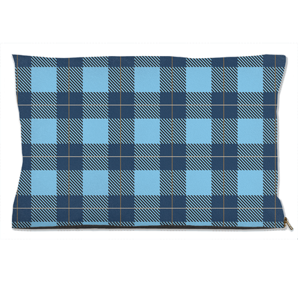 Plaid Blue Dog Bed-0