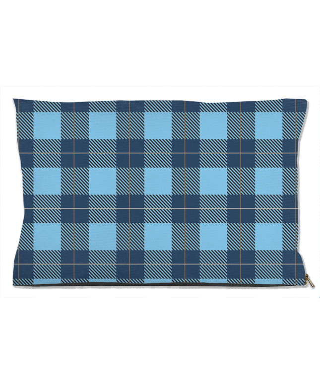 Plaid Blue Dog Bed-0