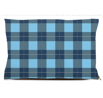 Plaid Blue Dog Bed-1