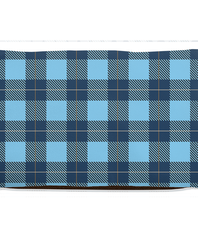 Plaid Blue Dog Bed-1