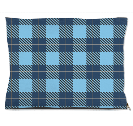 Plaid Blue Dog Bed-2