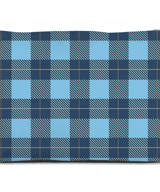 Plaid Blue Dog Bed-2