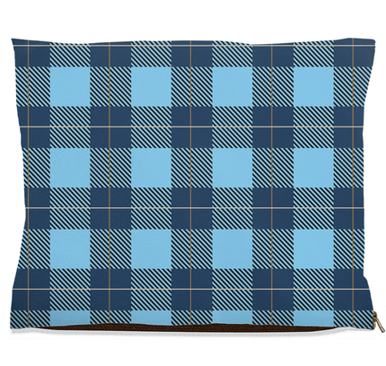 Plaid Blue Dog Bed-5