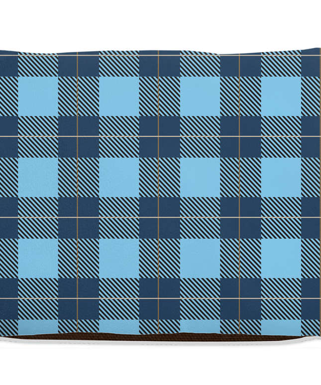 Plaid Blue Dog Bed-5