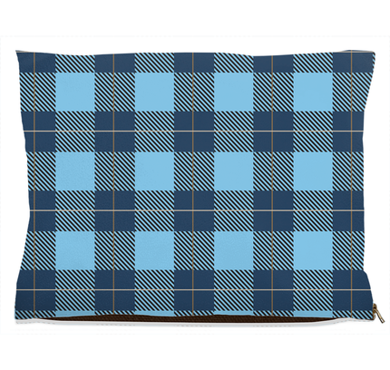Plaid Blue Dog Bed-3