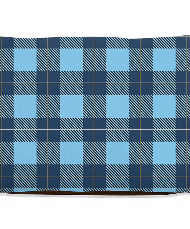 Plaid Blue Dog Bed-3